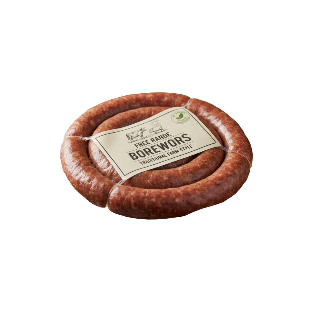 Bull & Bush Bush Free Range Beef Boerewors 500g (approx.)