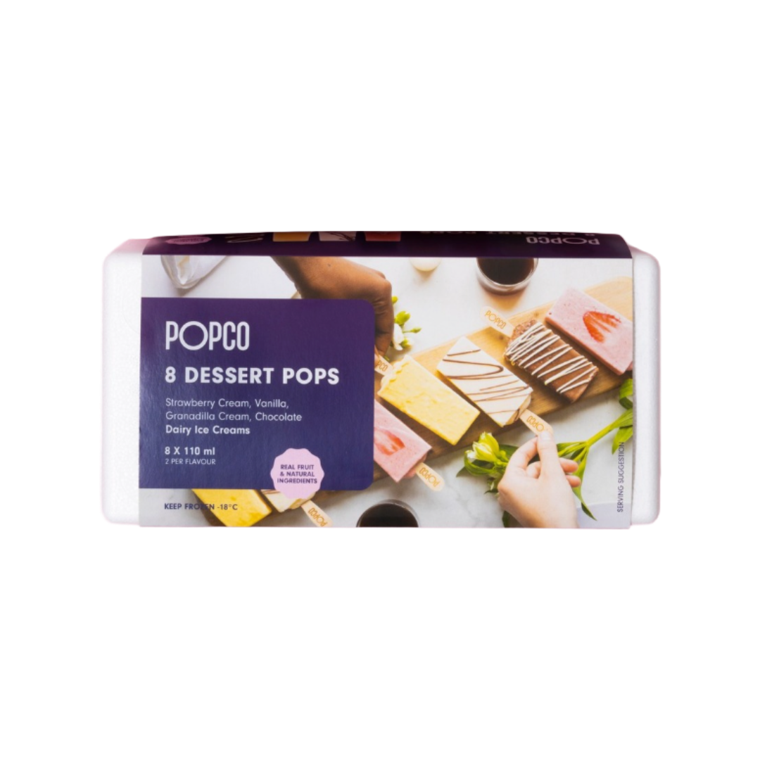 PopCo Ice Cream Dessert Pops 8 x 110ml